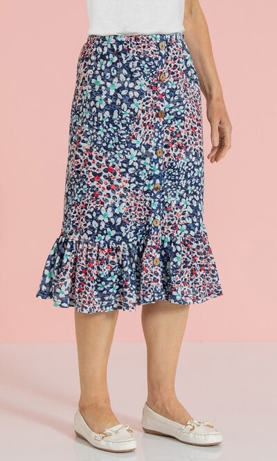 Anna Rose Printed Pull On Skirt