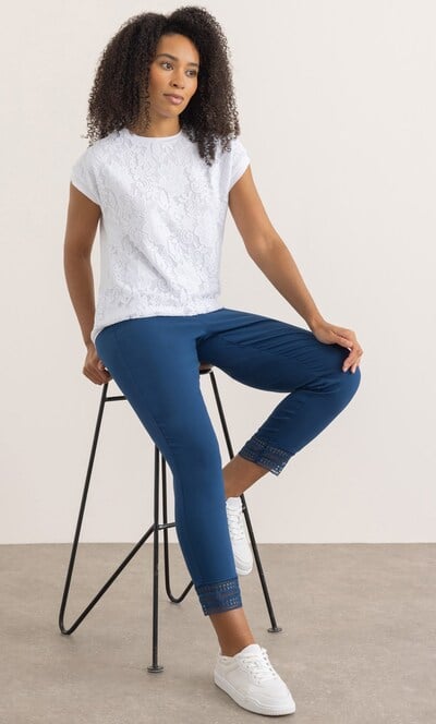 Crochet Hem Ankle Grazer Trousers