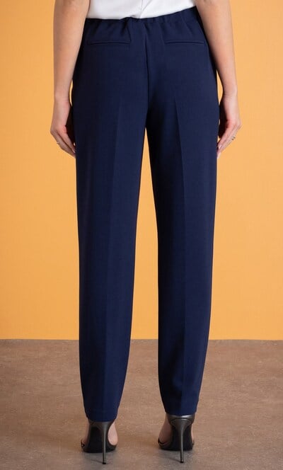 Pull On Slim Leg Crepe Trousers