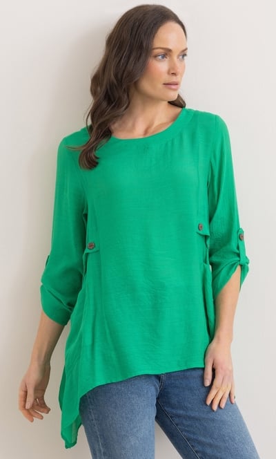 Dip Hem Pocket Tunic Top