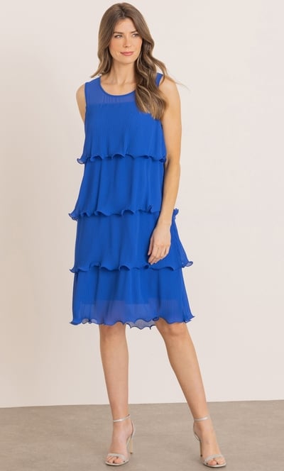Pleated Layered Sleeveless Dress