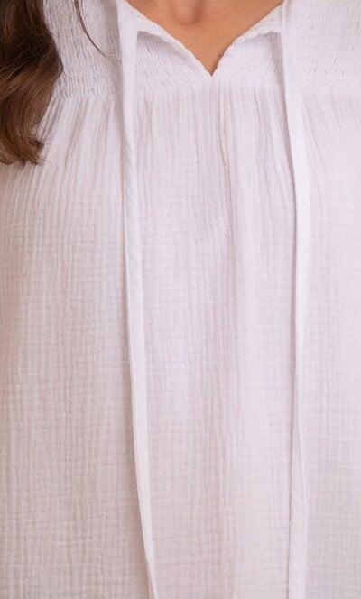 Textured Tie Neck Top