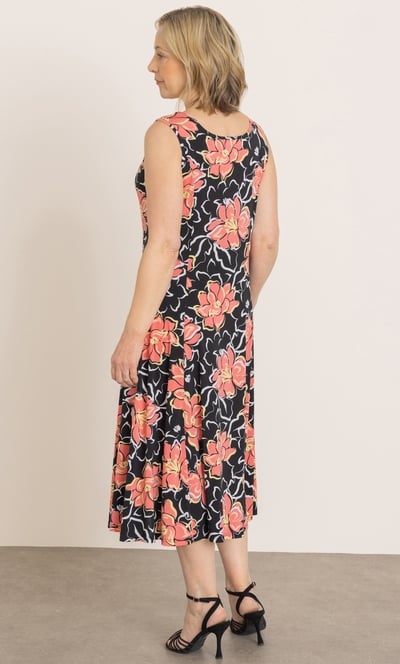 Anna Rose Floral Print Sleeveless Midi Dress