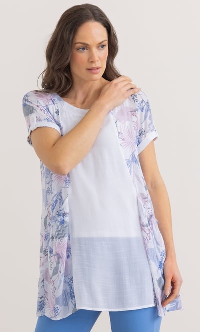 Printed Panel Tunic Top
