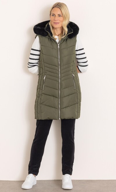 Padded Hooded Faux Fur Trimmed Gilet