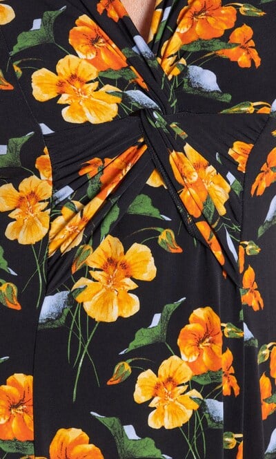 Anna Rose Printed Twist Front ITY Dress