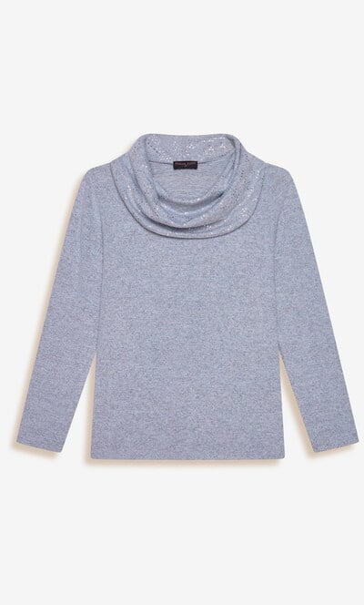 Anna Rose Spot Foil Print Cowl Neck Jumper