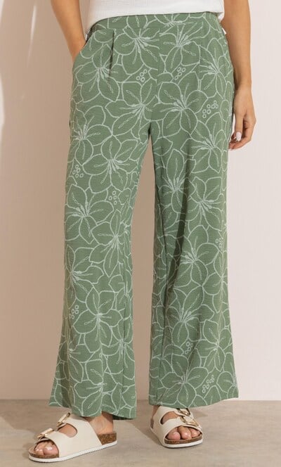 Floral Printed Wide Leg Trousers