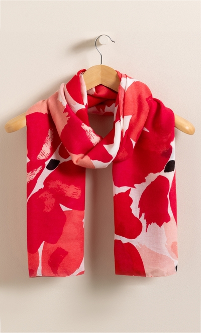 Bold Floral Print Scarf