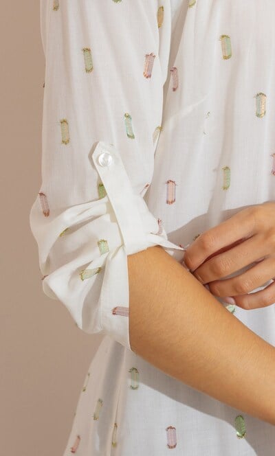 Embroidered Shimmer Top