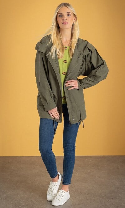 Hooded Raglan Sleeve Jacket