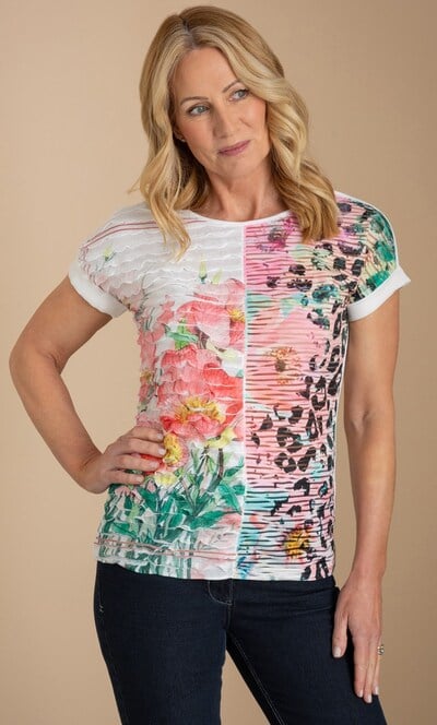 Anna Rose Printed Short Sleeve Top