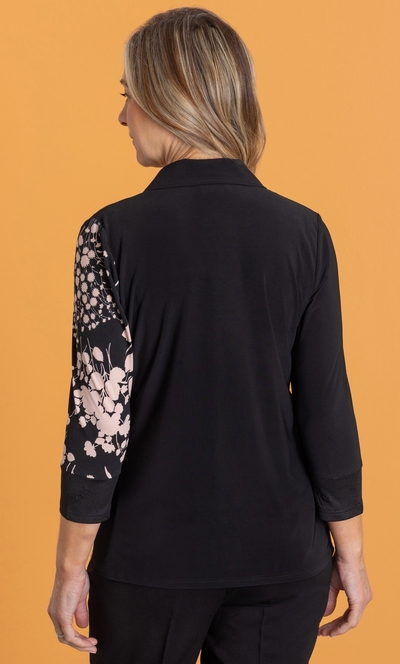Anna Rose Patchwork Blouse With Necklace