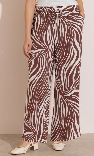Wide Leg Zebra Print Trousers