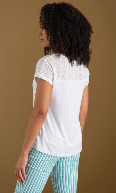 Lace Trim Jersey Top