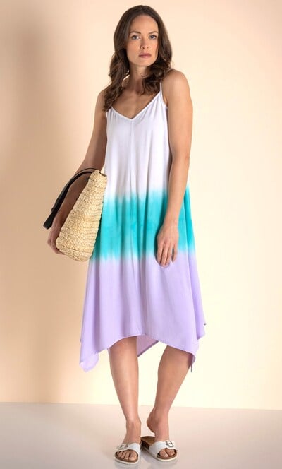 Bias Cut Dip Dye Dress