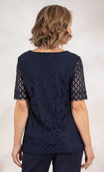 Anna Rose Short Sleeve Lace Top