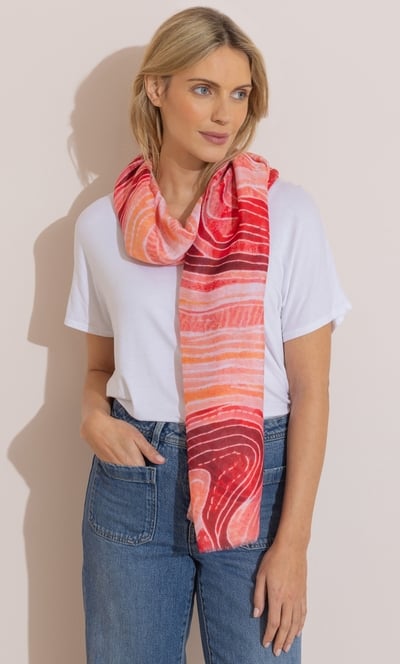 Lightweight Abstract Print Scarf
