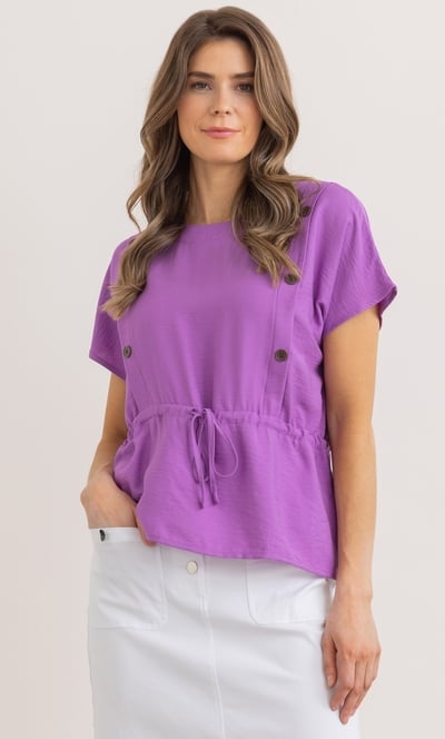 Tie Waist Short Sleeve Top