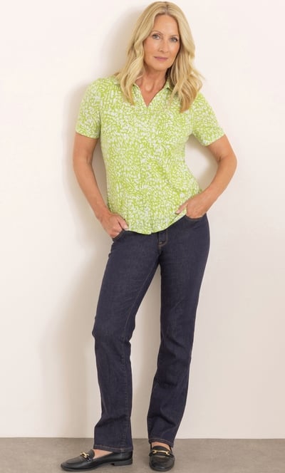 Anna Rose Short Sleeve Animal Print Blouse