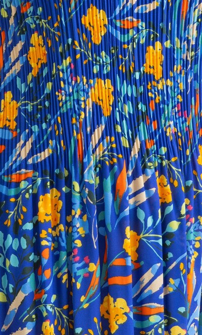 Garden Print Pleated Dress