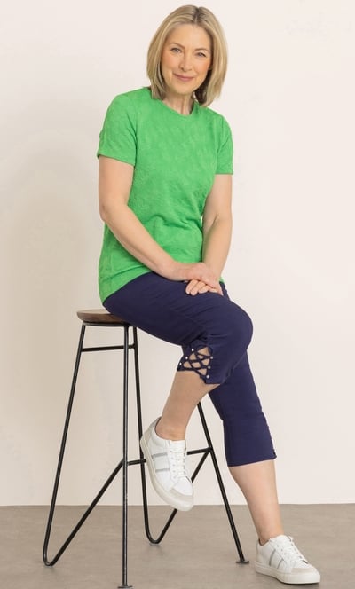 Anna Rose Short Sleeve Textured Top