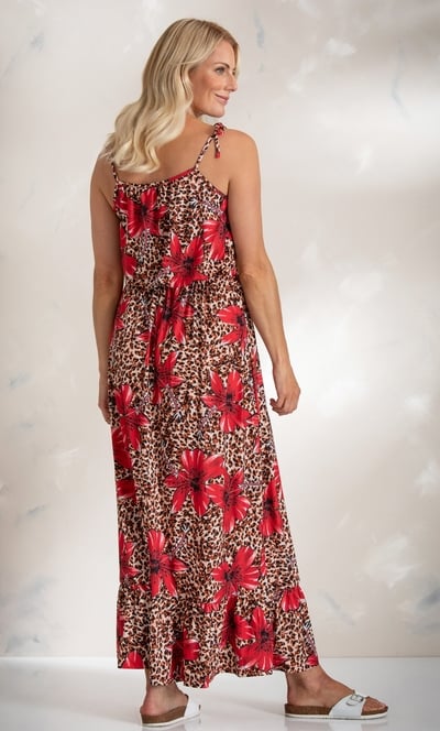 Animal And Floral Print Maxi Dress