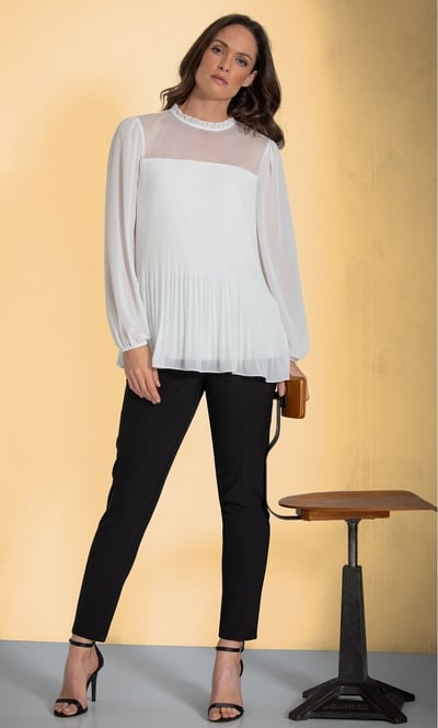 Pleated Long Sleeve Top