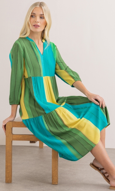 Stripe Printed Lightweight Relaxed Fit Dress