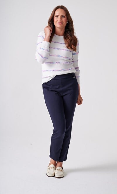 Anna Rose Textured Stripe Knitted Top