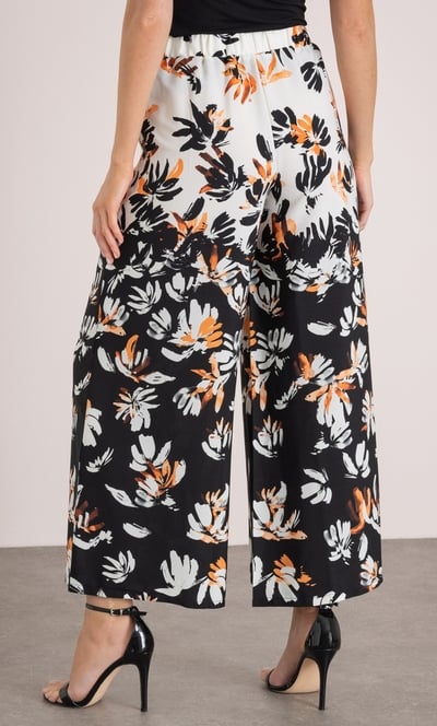 Printed Wide Leg Trousers