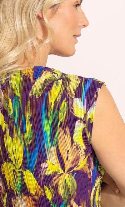 Floral Print Pleated Dress