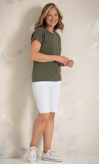 Anna Rose Eyelet Jacquard Top