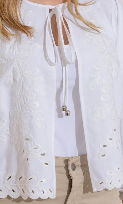 Embroidered Cotton Blend Jacket