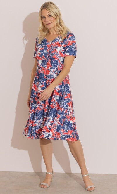 Anna Rose Garden Print Textured Dress
