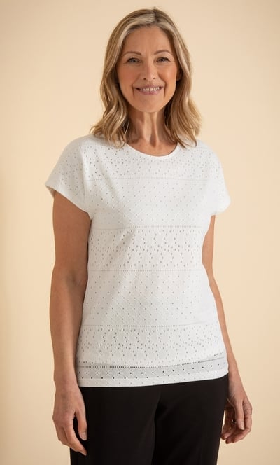 Anna Rose Eyelet Jacquard Top