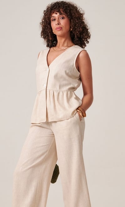 Shimmer Peplum Hem Waistcoat