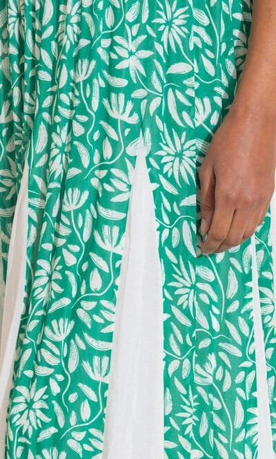 Anna Rose Floral Pleated Chiffon Dress