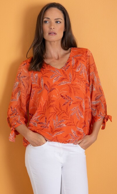 Printed Tie Cuff Top