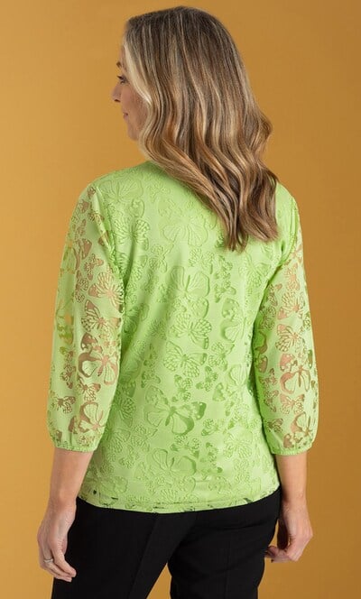Anna Rose Burn Out Butterfly Top