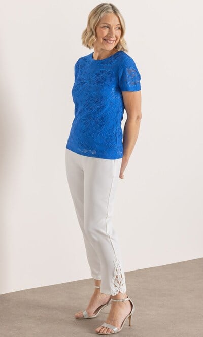 Anna Rose Lace Trim Slim Leg Trousers