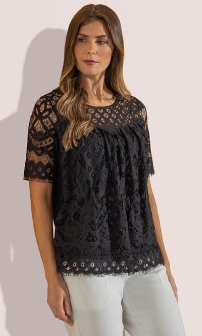 Short Sleeve Lace Top
