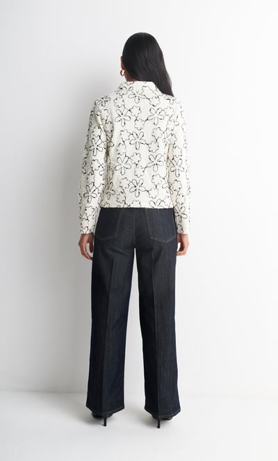 Anna Rose Embellished Zip Boucle Jacket