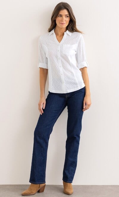 Fitted Textured Cotton Shirt