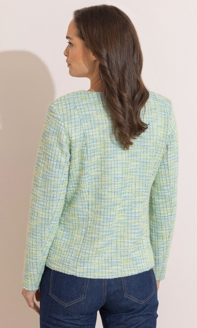 Textured Knitted Zip Up Jacket