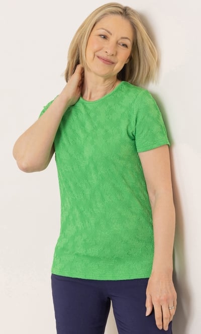 Anna Rose Short Sleeve Textured Top