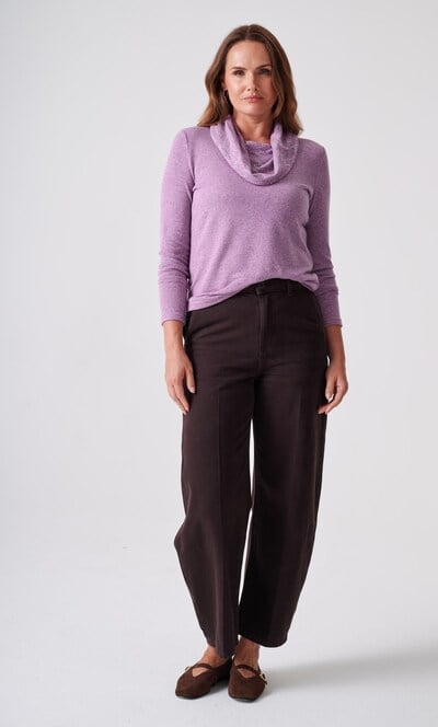 Anna Rose Spot Foil Print Cowl Neck Jumper