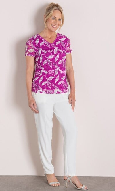 Anna Rose Printed Lace Top