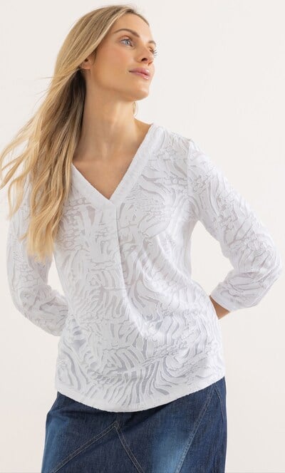 V Neck Burnout Jersey Top
