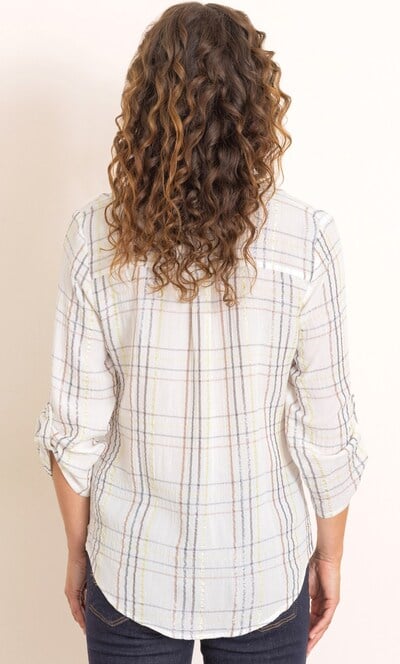 Anna Rose Shimmer Check Blouse